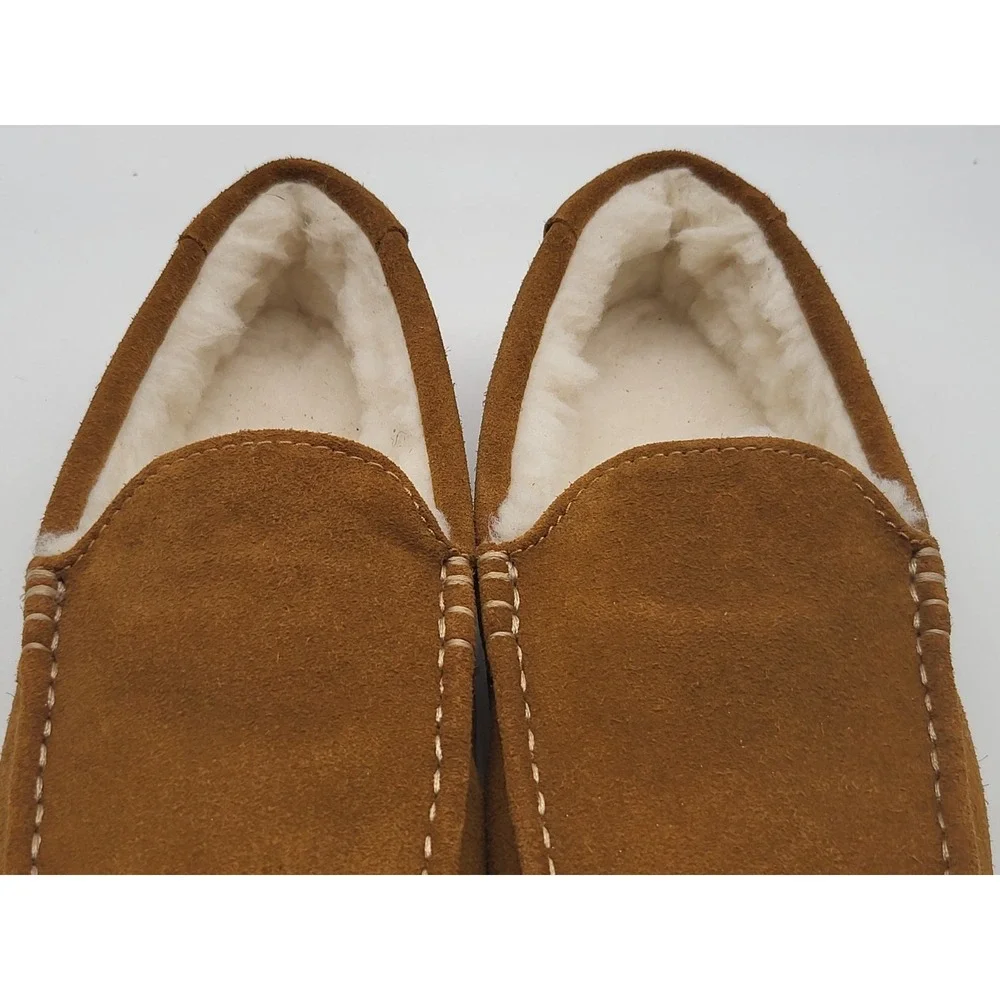 Koolaburra By UGG Tipton Mens‎ 9 Chestnut Suede Moc Slippers Lined 1105893